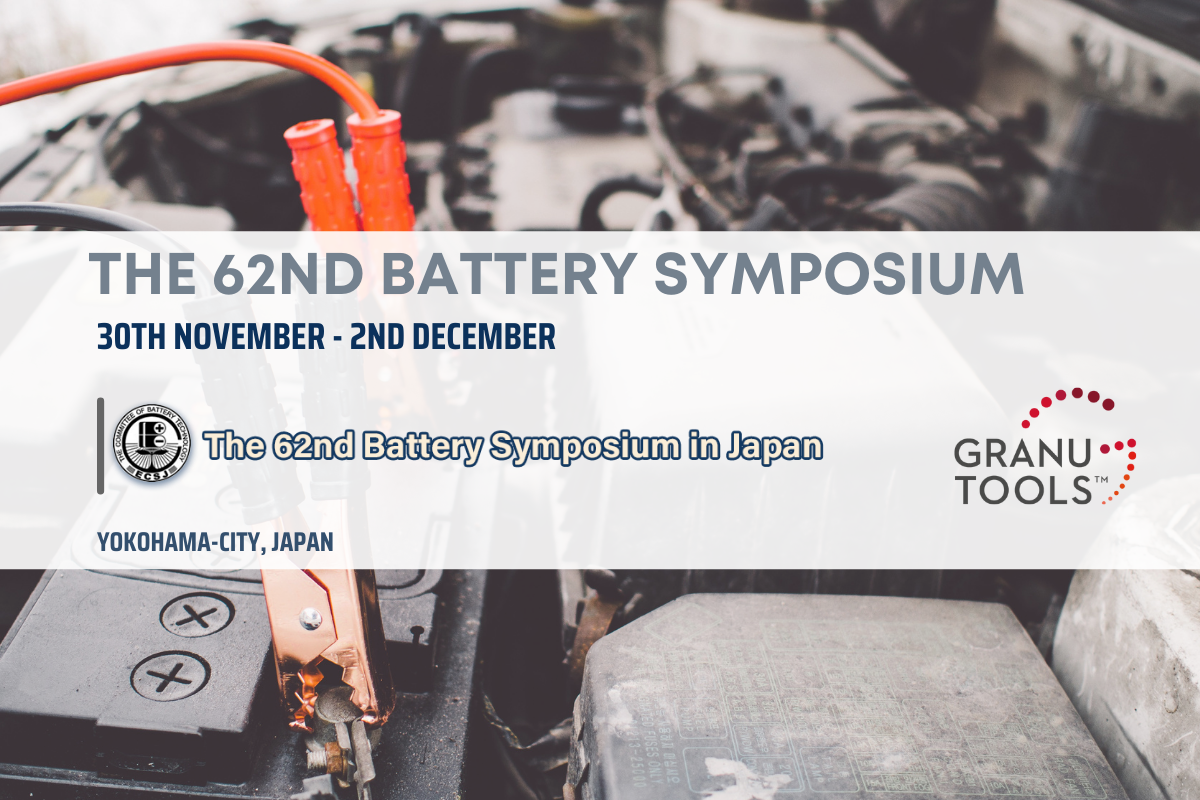 granutools banner of 62nd battery symposium in Japan on November 30 to December 2, 2021